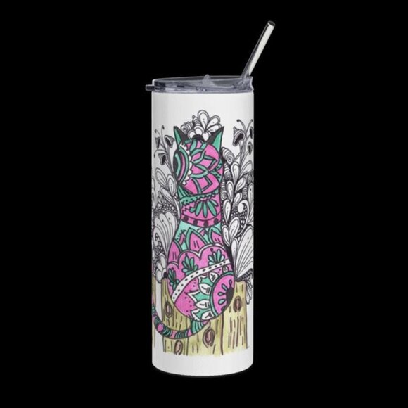 Double Cat Tumbler by Momma Balisti - 20oz Stainless Steel Tumbler @MommaBalisti - Picture 1 of 4